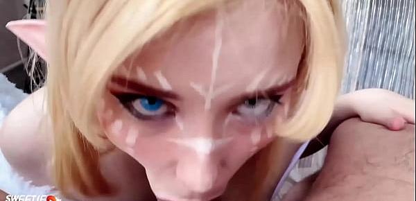  Babe POV Blowjob Dick and Cum in Mouth - Elf Cosplay